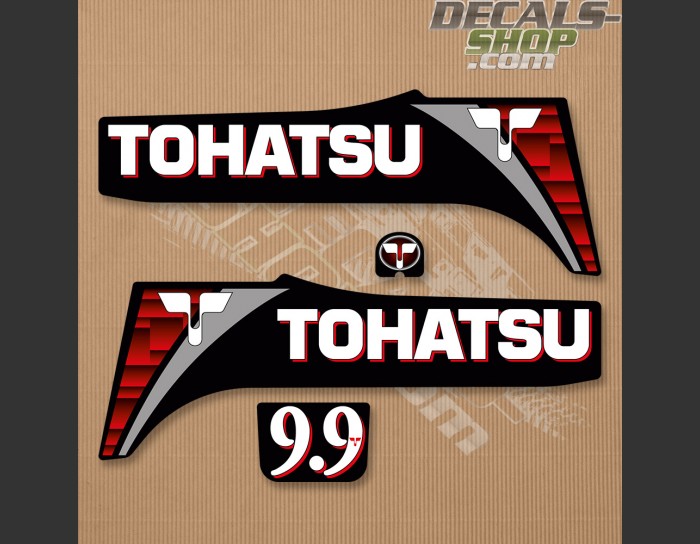 Tohatsu 9.9HP Two Stroke Outboard Decal Kit